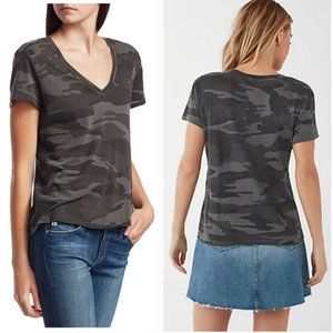 NWT Splendid Kate Camo V Neck Casual Soft Short Sleeve Tee Top Size XS